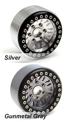 1.9 Silver and Gunmetal Gray Beadlock Wheels